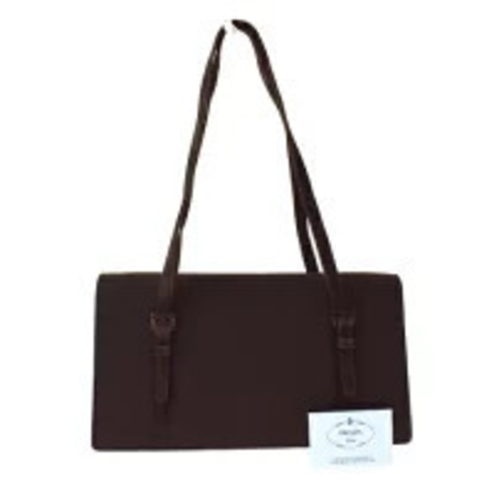 Prada Shoulder Bag Brown Suede